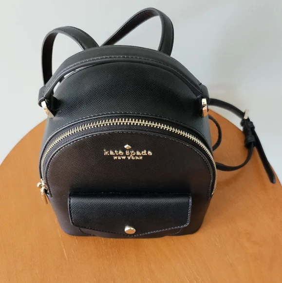 Kate Spade New York Black Saffiano Leather Schuyler Mini Backpack - Picture 5 of 10